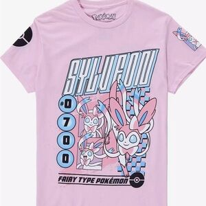 Hot Topic Pokemon  Sylveon Graphic Tee in Light Pink boyfriend fit S Medium